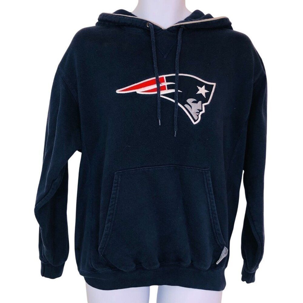 NFL New England Patriots Mens M Sweatshirt Navy Blue Pullover Hoodie Football